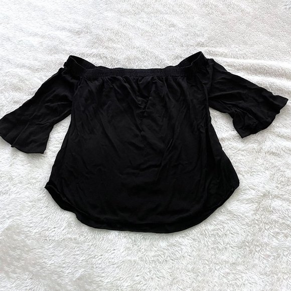 Old Navy Tops - Old Navy Black Off the Shoulder with Quarter Length Sleeves